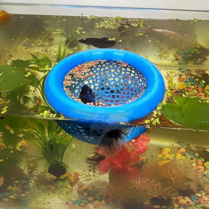Aquarium Floating Betta Fish Skins, Betta or Shrimp Feeder, Cave and Hammock by HOZOE