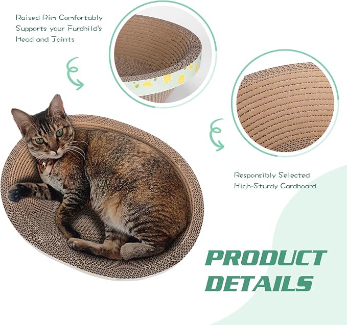 Oval Cat Cardboard Scratcher - Image 2