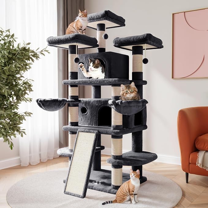 SHA CERLIN 68 Inches Multi-Level Large Cat Tree by SHACERLIN