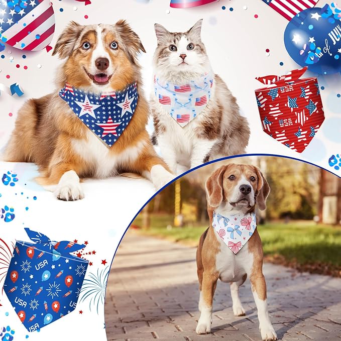 Sanwuta 48 Pcs 4th of July Dog Bandanas - Image 4