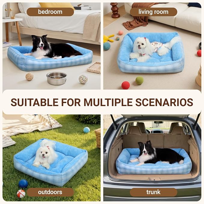 MIHIKK Rectangle Dog Beds for Large Dogs & Cats, Orthopedic Sleeping Pet Bed - Image 6