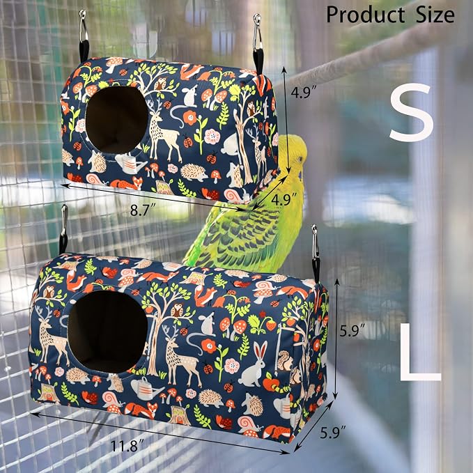 ShuRung Parrot Cockatiel Warm House Bird Nest Bed Winter Hanging Hammock Birds - Image 2