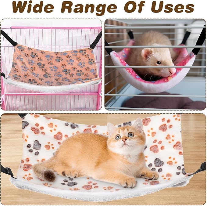 4 Pcs Cat Hammock for Cage Hanging Soft Pet Hammock Bed - Image 5