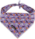 ARING PET Halloween Dog Bandanas, Cotton Purple Pumpkin Ghost Bat Floral Pet by ARINGPET