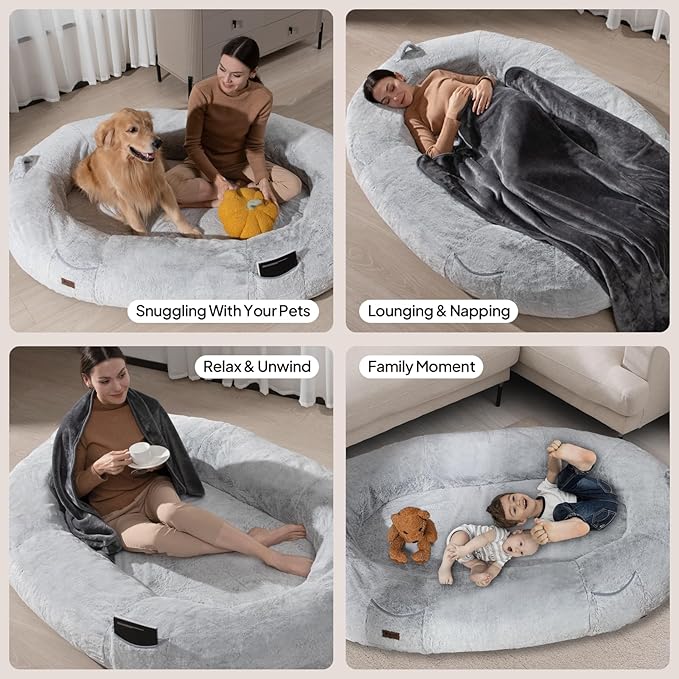 Human Dog Bed for Adults, Waterproof & Machine Washable Cover - Image 4