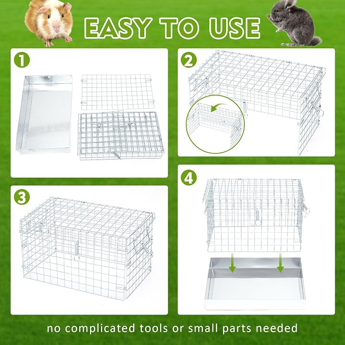 14 x 8 x 8 Inch 1 Hole Folding Guinea Pig Carrier Chinchilla Carrier Portable - Image 4