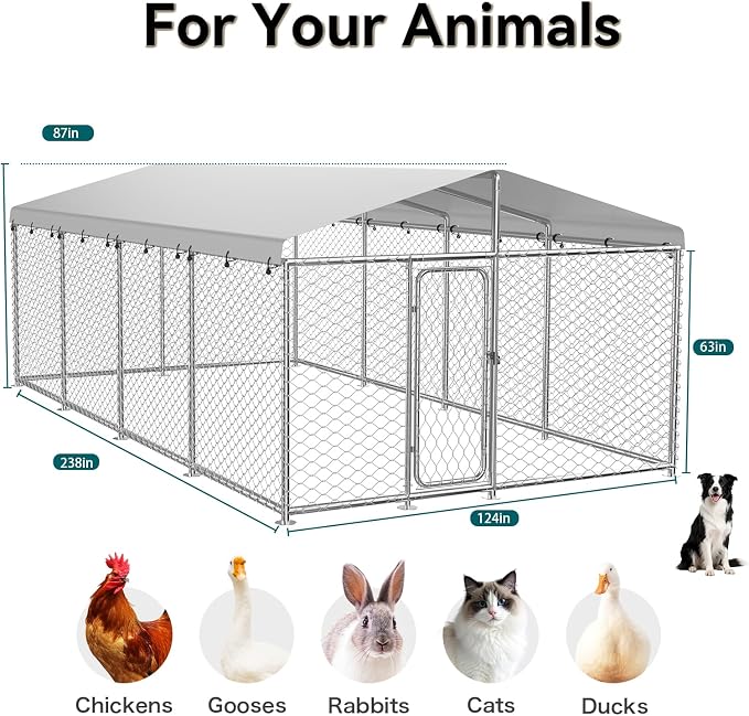 20'x10' Large Outdoor Dog Kennel Outside– Heavy-Duty Dog Enclosure - Image 7