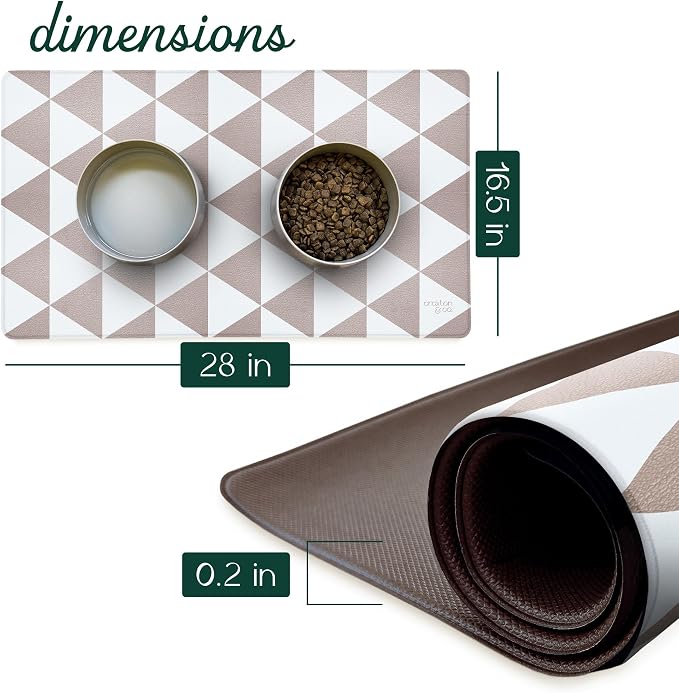 CROXTON & CO. Non-Slip Faux Leather Pet Feeding Mat - Image 2