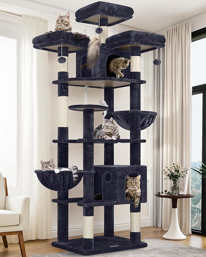 Globlazer Cat Trees and Towers for Multiple Adult Cats, 82-inch XXL Tall Cat by Globlazer
