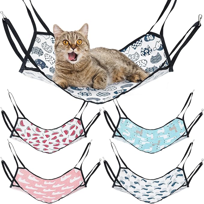 Shappy 5 Pcs Pet Hammock for Cage Hanging Pet Hammock Bed by Shappy