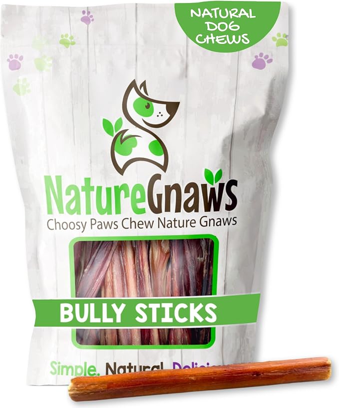 Nature Gnaws Thin Bully Sticks for Dogs 5-6" by NatureGnaws