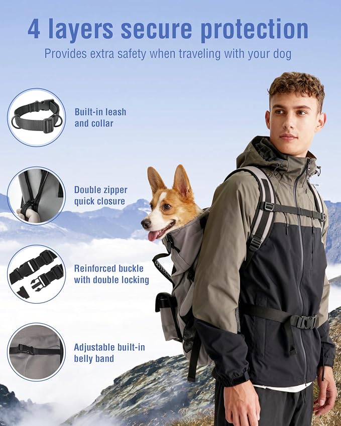 Dog Backpack for Small & Medium Dogs – 4-Layer Safety Pet Carrier - Image 3