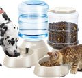 2 Pack Automatic Cat Feeder and Water Dispenser in Set Pet Food Bowl by Pawzone