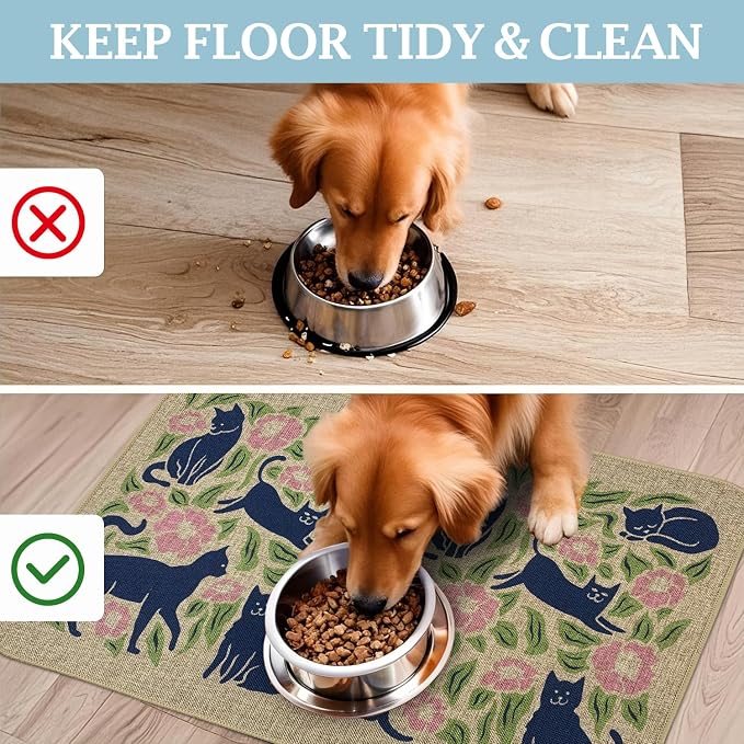 SHIYUE Dog Food Mats for Floors, Absorbent Cat Bowl for Food and Water - Image 4