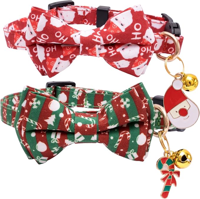Faygarsle 2 Pack Christmas Cat Collars by Faygarsle