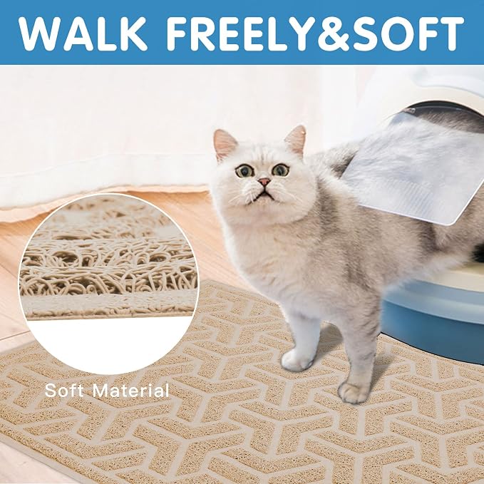 UPSKY Cat Litter Mat, Litter Trapping Mat Soft on Kitty Paws, Large Litter Box - Image 7