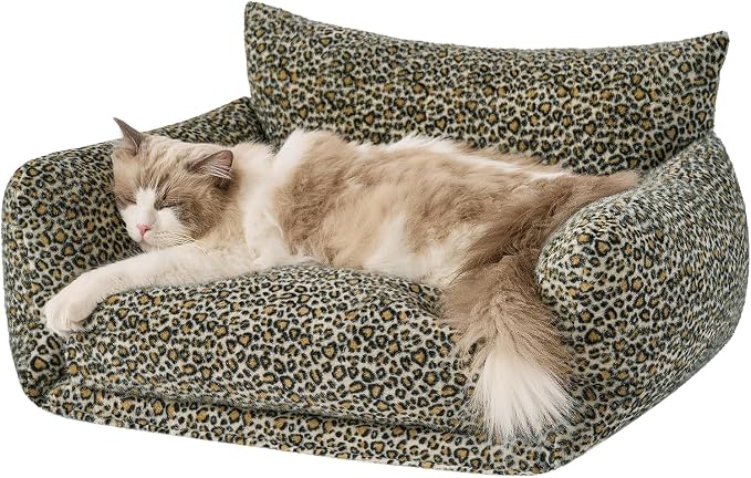 Hollypet Cat Bed Fluffy Plush Mutifuctional Double-Layer Soft Pet Couch by Hollypet