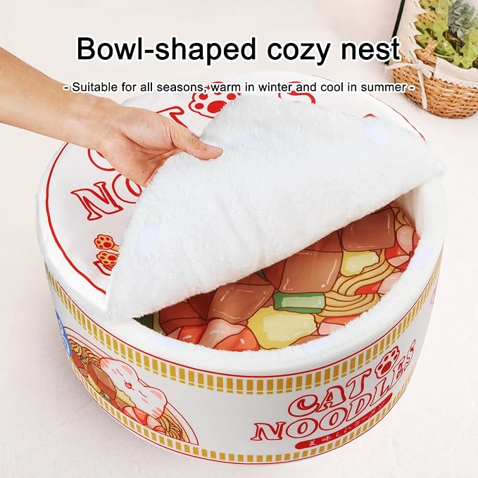 寵幸 Ramen Noodle Dog & Cat Bed, Keep Warm and Super Soft Creative Pet Nest - Image 3