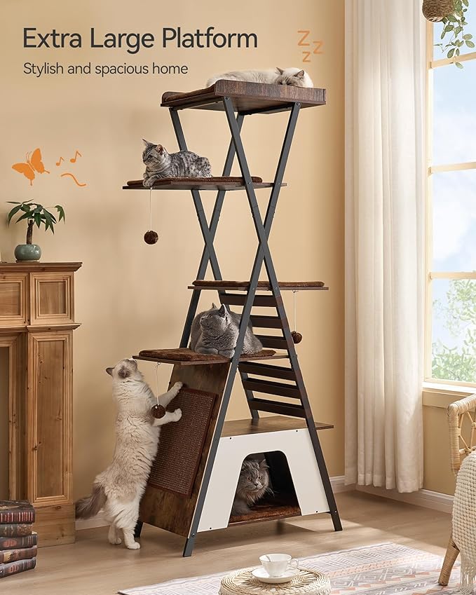 FourFurPets 72.4" Modern Cat Tower - Image 3