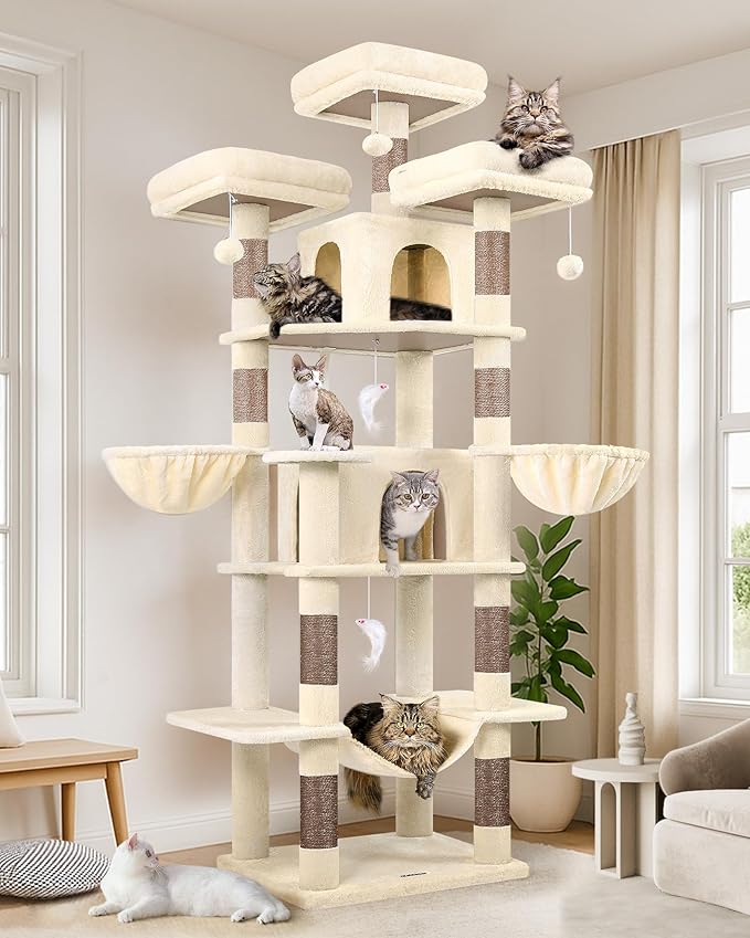 Globlazer Big Cat Tower for Indoor Cats, 80inch Cat Tower for Multiple Adult by Globlazer