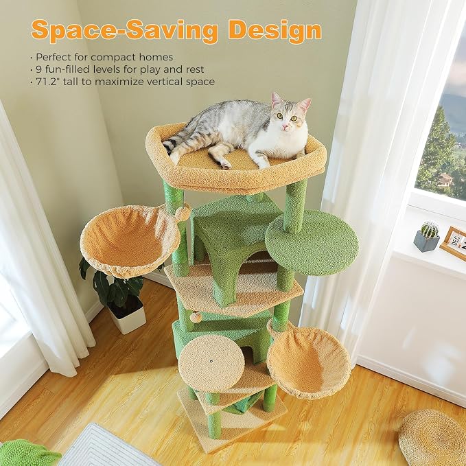71.2" Large Cat Tree for Multi-Cat Households - Image 3