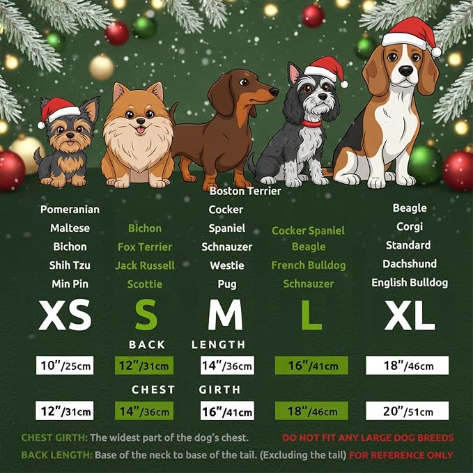 Pohshido Christmas Dog Dress, Winter Holiday Santa Claus Skirt - Image 4