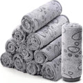 Tegeme 12 Pcs Pet Blankets Soft Fluffy Fleece Dog Cat Warm Paw Print Pattern by Tegeme