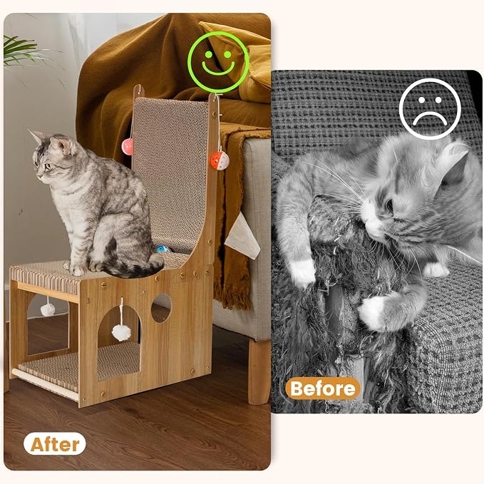 ​Cat Scratcher, Double Layer Cat Scratching Board, L Shaped Vertical Cat - Image 7