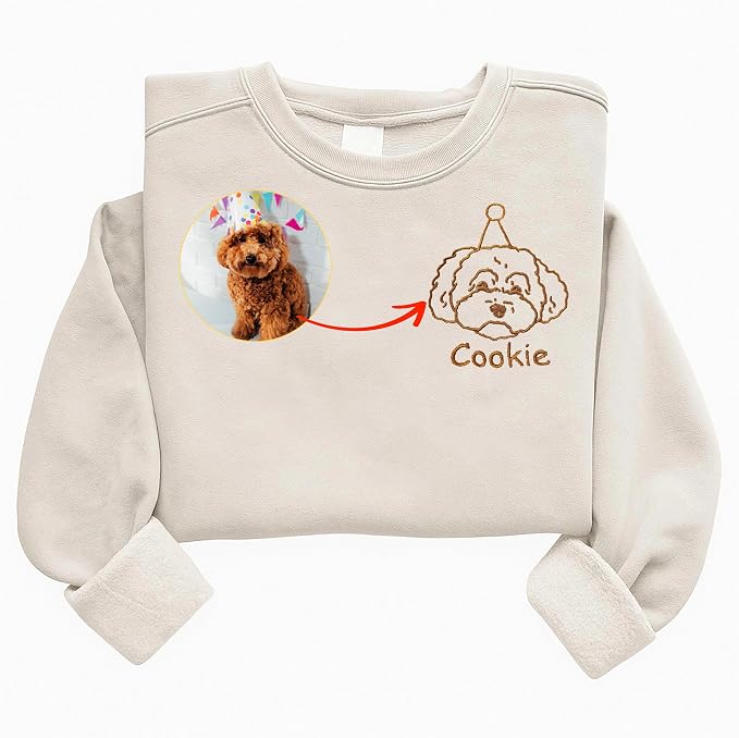 Custom Pet Sweatshirts with Photo and Name, Personalized Dog Sweatshirt by Unknown