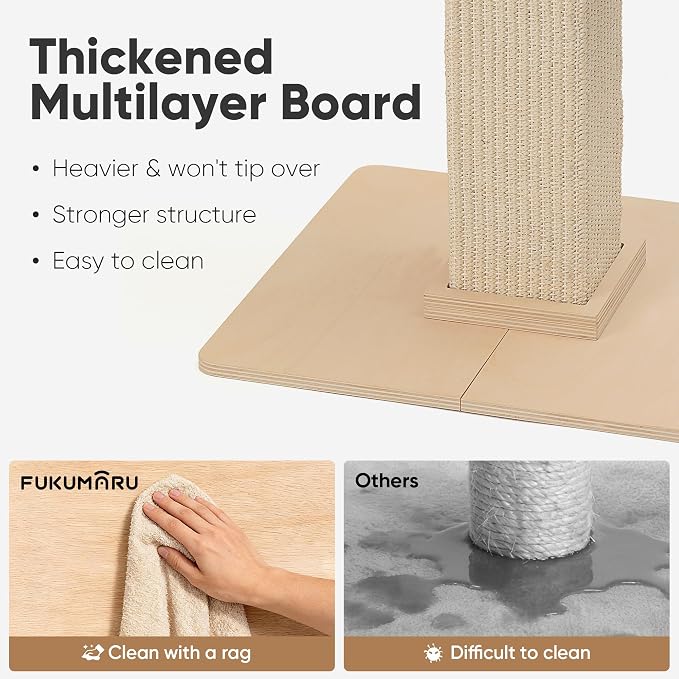 FUKUMARU Cat Scratching Post, Modern Style Tall Scratch Posts - Image 3