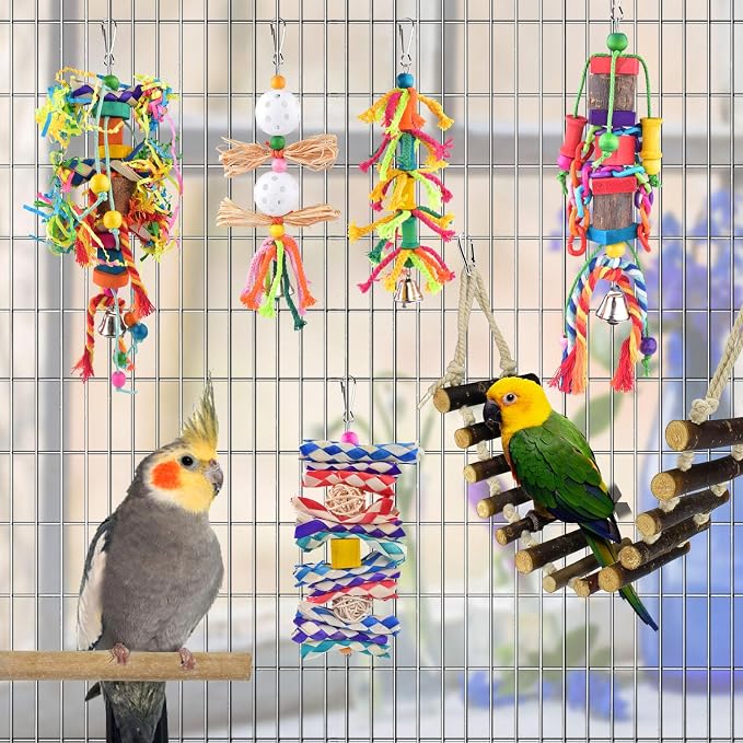 KATUMO Bird Toys, Parakeet Swing Parrot Ladder Cockatiel Perch Conure Hanging - Image 7