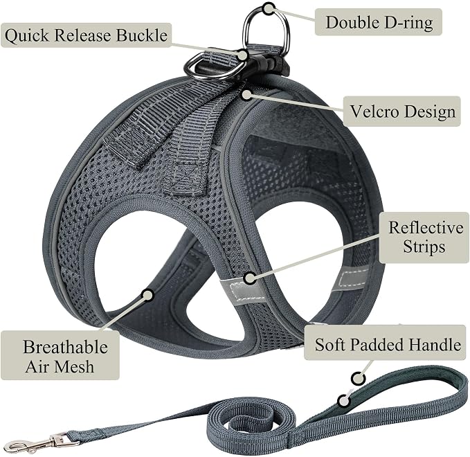 Dog Harness with Leash Set, No Pull Adjustable Reflective Step-in Puppy Pet - Image 2