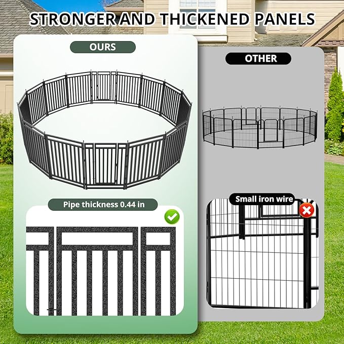 Dog Fence Outdoor for Yard Indoor Dog Playpen 32" Height 16 Panels Portable Dog - Image 2