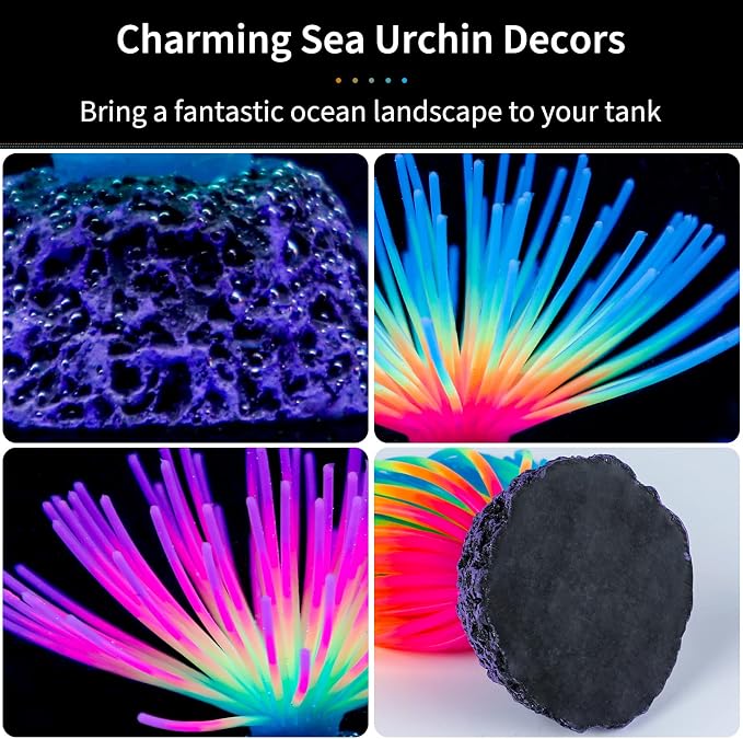 Uniclife Aquarium Imitative Rainbow and Iridescent Blue Sea Urchin Balls - Image 4