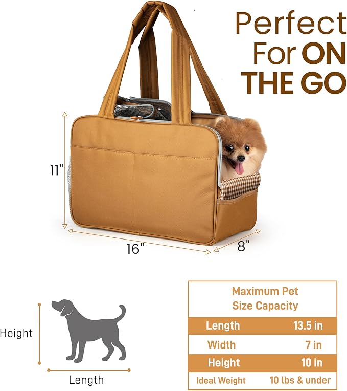 Dog Purse Carrier for Small Dogs – Cotton Padded Interior, Breathable Mesh & - Image 2