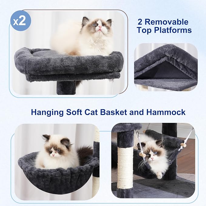 Cat Tree for Indoor Cats, Sturdy Cat Tree House - Image 5