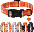 Fall Dog Collar Cute Orange Plaid Puppy Collar by Babolepet