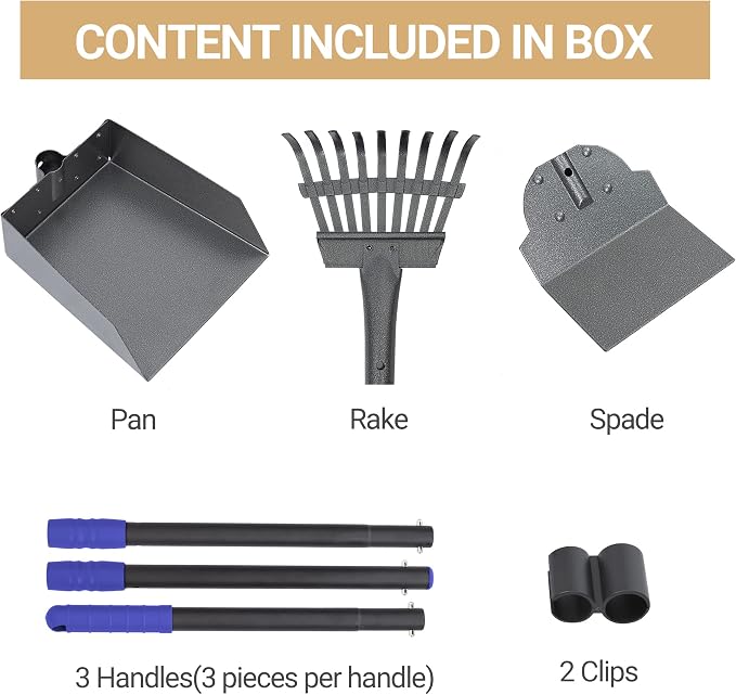 Heeyoo Dog Pooper Scooper, Dog Poop Tray and Rake Set, Pet Waste Removal Scoop - Image 5