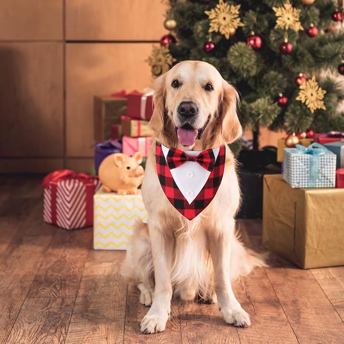 ADOGGYGO Christmas Dog Tuxedo Bandana, Adjustable Christmas Costumes - Image 3