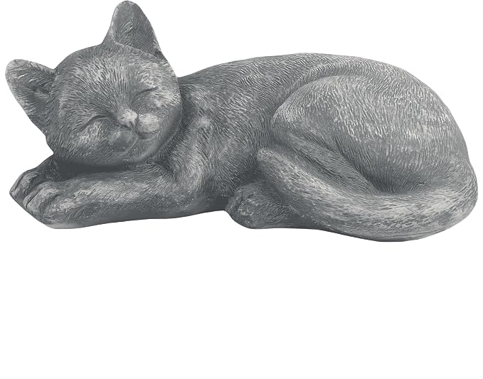 Garden Sleeping Cat Memorial Stone Cat Grave Marker Remembrance Kitten Statues - Image 9