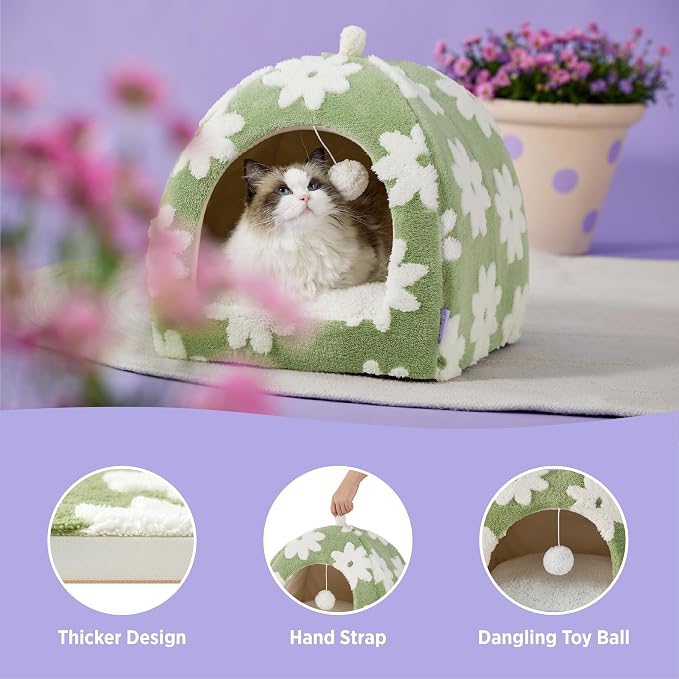 Lesure Cute Cat Beds for Indoor Cats - 2 in 1 Cat Cave Bed for Kittens and - Image 5