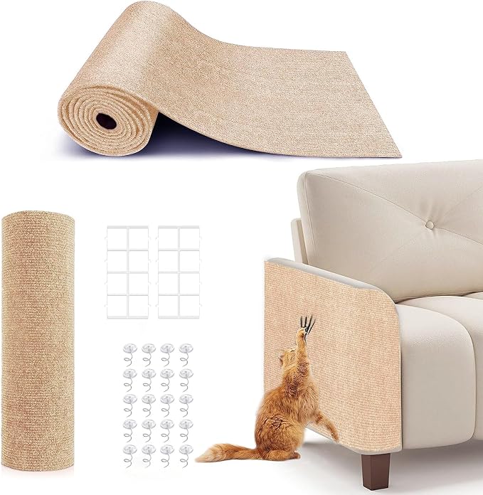 78.7"X15.8" Cat Scratching Mat, Self-Adhesive Cat Scratch Carpet, DIY Cats by BumaiGo