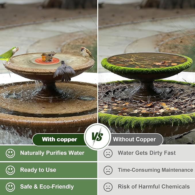 2 Pack Bird Bath Copper Disk, 99.99% Pure Copper Purification Disk - Image 2
