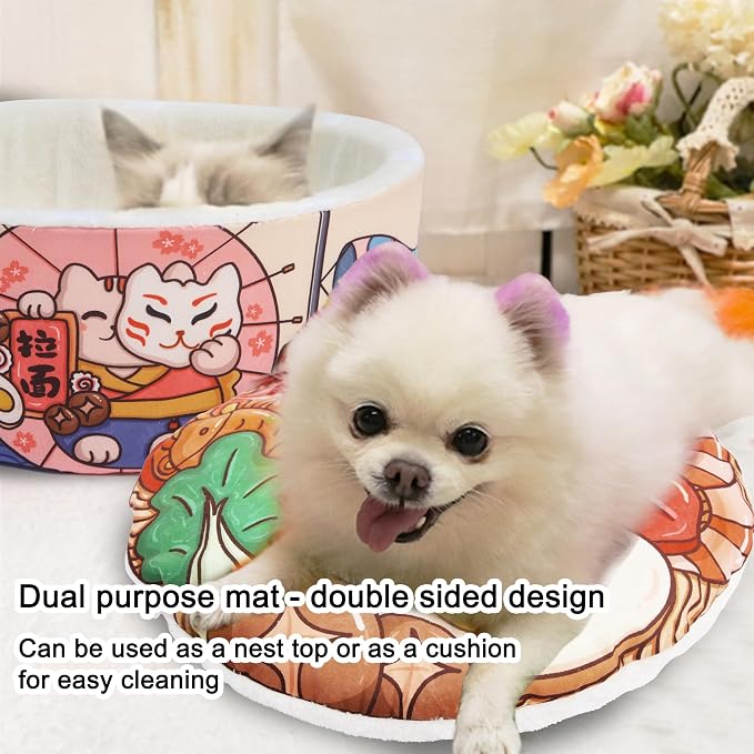 寵幸 Ramen Noodle Dog & Cat Bed, Keep Warm and Super Soft Creative Pet Nest - Image 4