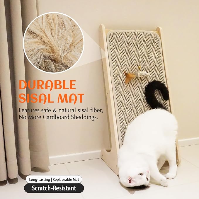 PETKARAY Cat Scratcher, Sisal Cat Scratching Ramp, L Shape Scratch Board - Image 5