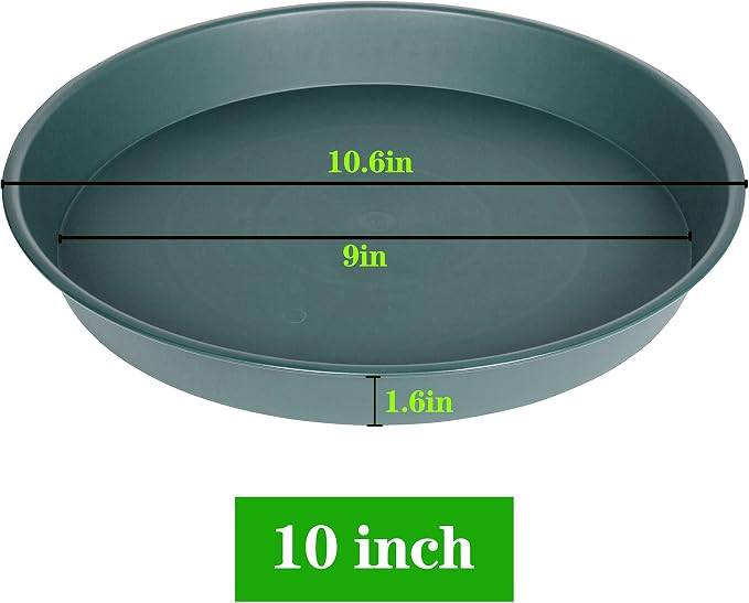 6 Pack of 10 inch Plant Saucer Bird Bath Bowl, Heavy Duty Plastic Plant Saucer - Image 2