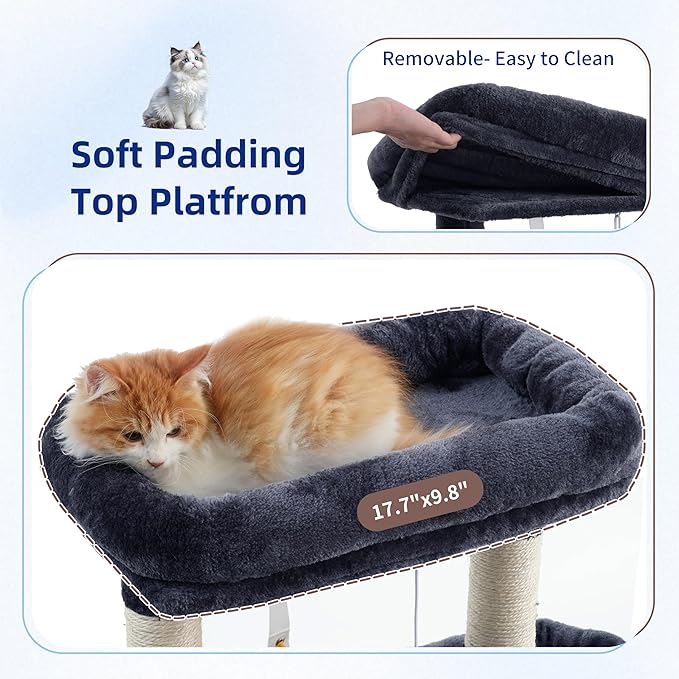 Cat Tree for Indoor Cats, 55.1 inch Cat Tower - Image 4