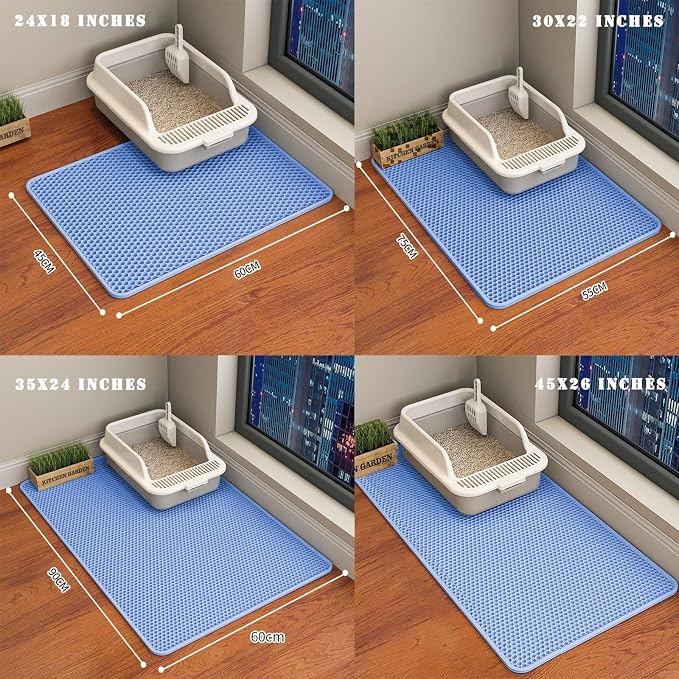 HCY&WLD Cat Litter Mat, Honeycomb Double Layer Cat Litter Trapping Mat - Image 8