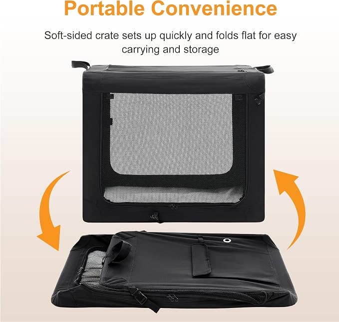 Dog Travel Crate 36 Inch, Portable Soft-Sided Travel Carriers - Image 4