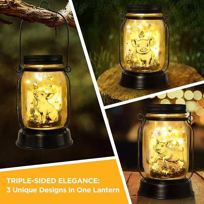 kyoryuger Pig Gifts for Women/Men/Kids Pig Lovers Animal Solar Lantern - Image 4